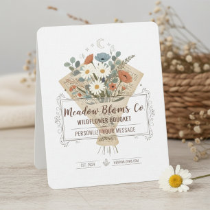 Boho Buchseiten-Blumen Personalisierte Kunst Einladung