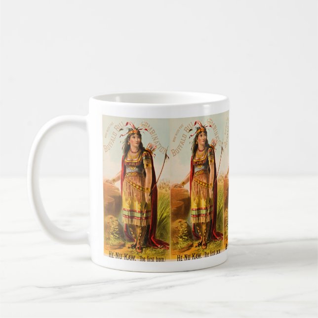 Boho Buffalo Bill Handsomest Indian Maiden 1880er Kaffeetasse (Links)
