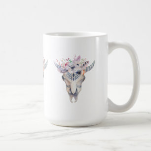 Boho Bull Scull Blumenstrauß Tasse