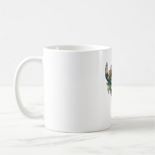 Boho Bullenschädel Sonnenblume Vintage Western Gra Kaffeetasse