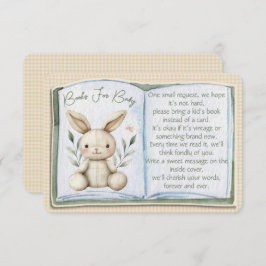 Boho Bunny Books For Baby Shower Enclosure Card Begleitkarte