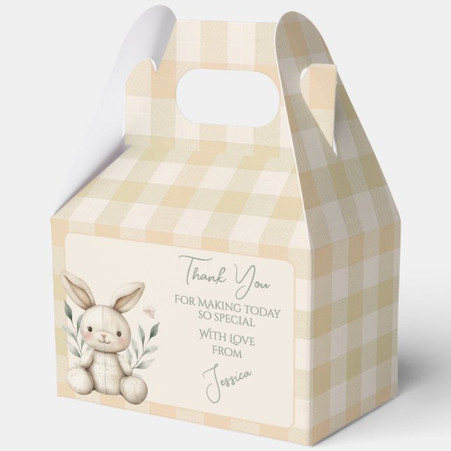 Boho Bunny Neutral Baby Duwer Gevor Geschenkschachtel (Vorderseite)
