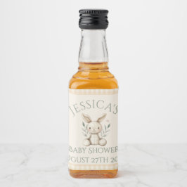 ~Boho Bunny Neutral Baby Shower Alkoholflaschenetikett