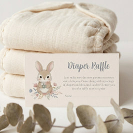 Boho Bunny Watercolor Diaper Raffle Begleitkarte