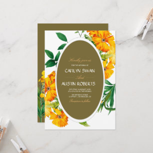 boho bunt botanische Wildblumen modern Einladung
