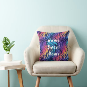 Boho Buntfarbenes Wirbel Welliges Kissen Zierkisse
