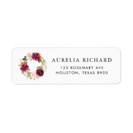 Boho Burgund Wasserfarben Herbstfarben Blume Wreat