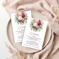 Boho-Burgunder-Rosa-Blumen-Hochzeitsdetails