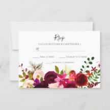 Boho Burgundy Blume Frühjahrswoche RSVP