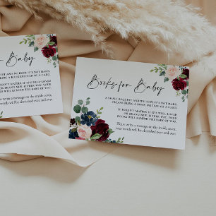 Boho Burgundy Blush Books for Baby Card Mitteilungskarte