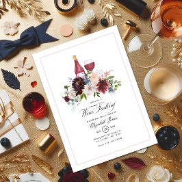 Boho Burgundy Blush Dusty Blue Bacheloretto Einladung