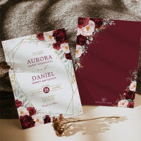 Boho Burgundy Blush Gold Blume Geometric Wedding