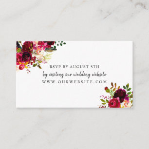 Boho Burgundy Floral uAwg website-Karte Begleitkarte