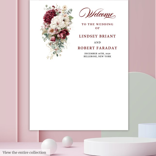 Boho burgundy goldene Rose Hochzeit-Foto-Requisite Wandteppich (Luxe Boho Burgundy White Rose Wedding Photo Backdrop)