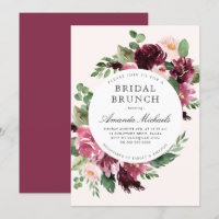 Boho Burgundy Greenery Floral Bridal Brunch Dusche