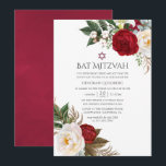 Boho Burgundy - Marsala Floral Bat Mitzvah Einladung<br><div class="desc">Trendy burgundy - marsala böhmische Aquarellbäume,  Lilien und Eukalyptus bat mitzvah laden ein,  sich an Ihre Event-Besonderheiten anzupassen.</div>