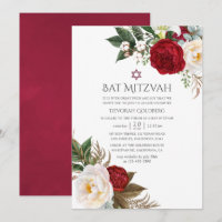 Boho Burgundy - Marsala Floral Bat Mitzvah