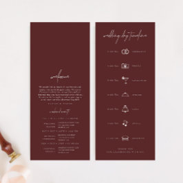 Boho Burgundy Modern Wedding Day Timeline