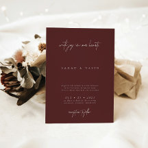 Boho Burgundy Moderne Minimalistische Hochzeit