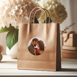 Boho Burgundy Photo Wedding Runder Aufkleber