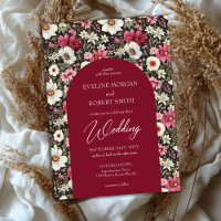 Boho burgundy rosa und weiße wilde Blume