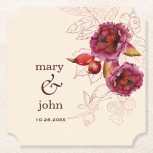 Boho Burgundy Rose Tracery Untersetzer