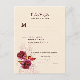 Boho Burgundy Rose UAWG Postkarte