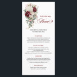 Boho Burgundy White Floral Wedding Menu Card Menükarte<br><div class="desc">✅ Für passende Artikel suchen Sie 208W in meinen Kollektionen ✅ Vervollständigen Sie Ihren Empfang Tischfuß mit diesem hohlen Hochzeitsmenü, mit Aquarellbordeaux und Weißrosen mit schimmernden goldenen Blätter. Dieses Menü, das in einer raffinierten Palette aus Bordeaux, Marsala, Marmelade, tiefrot, dunkelrot, knallig weiß und metallischem Gold gestaltet ist, verbindet den boho-Charme...</div>