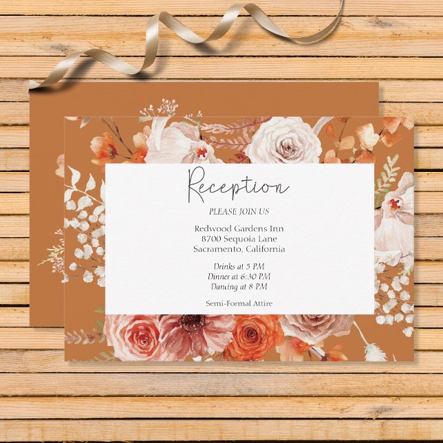 Boho Burnt Orange Arch Monogram Rust Begleitkarte (Von Creator hochgeladen)
