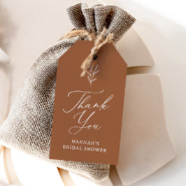 Boho Burnt Orange Brautparty Favor Tag Geschenkanhänger