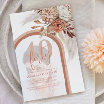 Boho Burnt Orange Floral Foto 40. Geburtstag