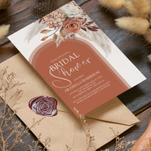 Boho Burnt Orange Floral & Pampas Brautparty in