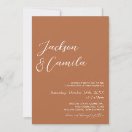 Boho Burnt Orange Foto Wedding Einladung