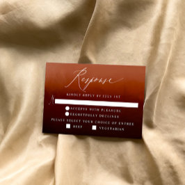 Boho Burnt Orange Ombre Meal Option RSVP Card Karte