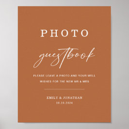 Boho Burnt Orange Wedding Foto Gästebuch