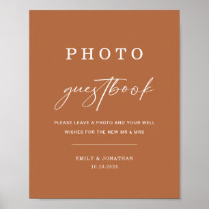 Boho Burnt Orange Wedding Foto Gästebuch