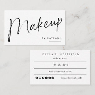 Boho-Bürsten-Makeup-Geschäftskarte-Schönheitskünst Visitenkarte
