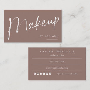 Boho-Bürsten-Makeup-Geschäftskarte-Schönheitskünst Visitenkarte