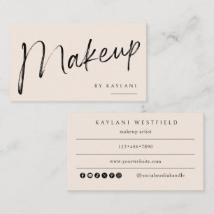 Boho-Bürsten-Makeup-Geschäftskarte-Schönheitskünst Visitenkarte