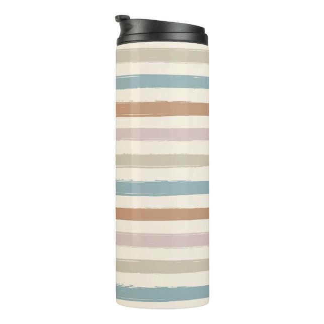 Boho-Bürstenstreifen Nahtloses Erdtön Thermosbecher (Nach rechts gedreht)