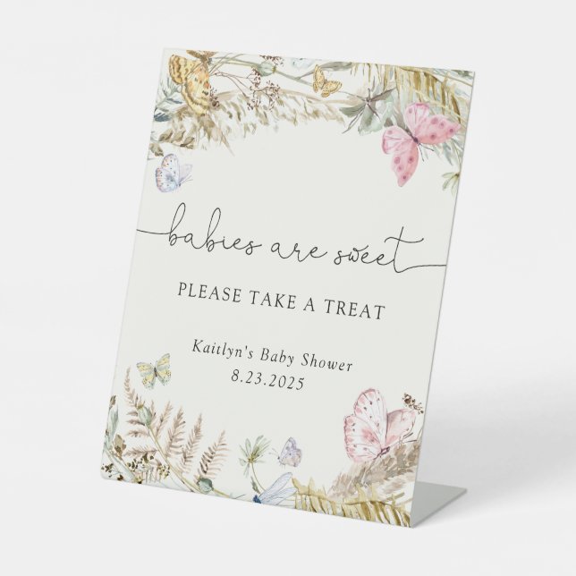  Boho Butterflies Babies sind süß Nehmen Sie eine  Sockelschild (Vorderseite)