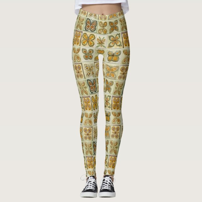 Boho Butterflies Boho Style Pattern Leggings (Vorderseite)