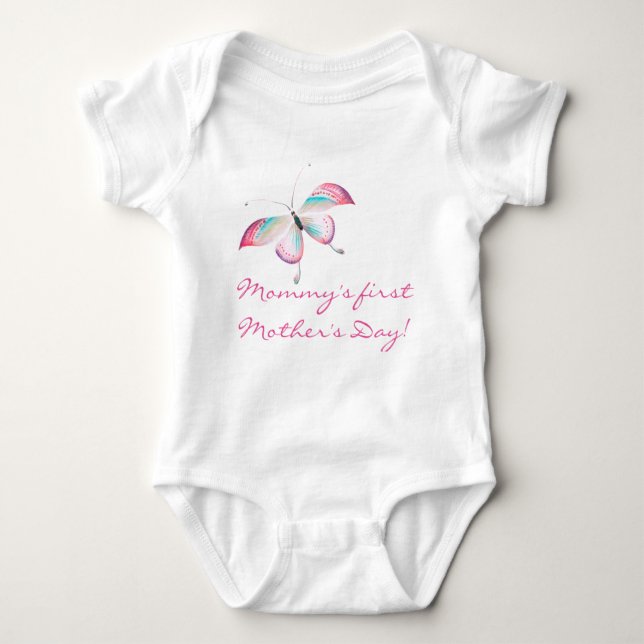 Boho Butterfly | Baby Bodysuit zum ersten Mutterta Baby Strampler (Vorderseite)