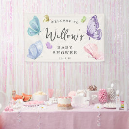 Boho Butterfly Baby Dusche Begrüßungsbanner Banner