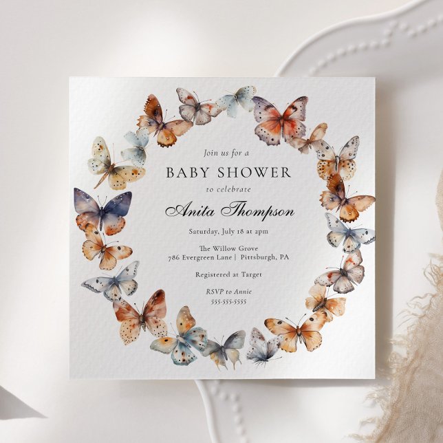Boho Butterfly Baby Dusche Einladung (Von Creator hochgeladen)