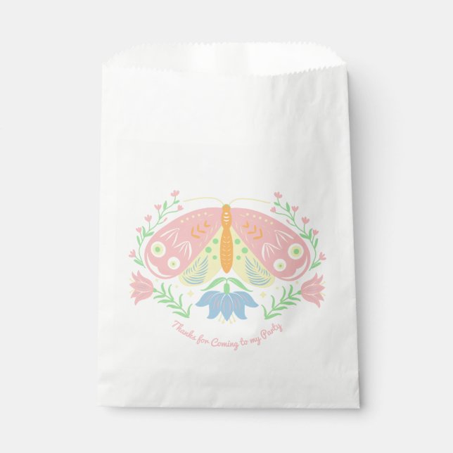 Boho Butterfly Birthday Geschenktütchen (Vorderseite)