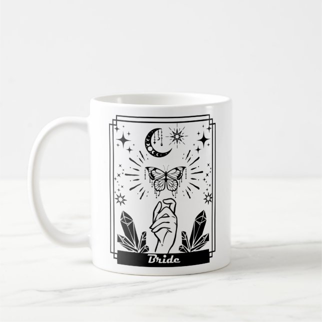 Boho Butterfly Bride, Mystic Bride, Tarot Bride Kaffeetasse (Links)