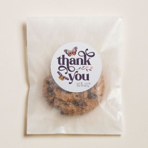 Boho Butterfly Danke Runder Aufkleber