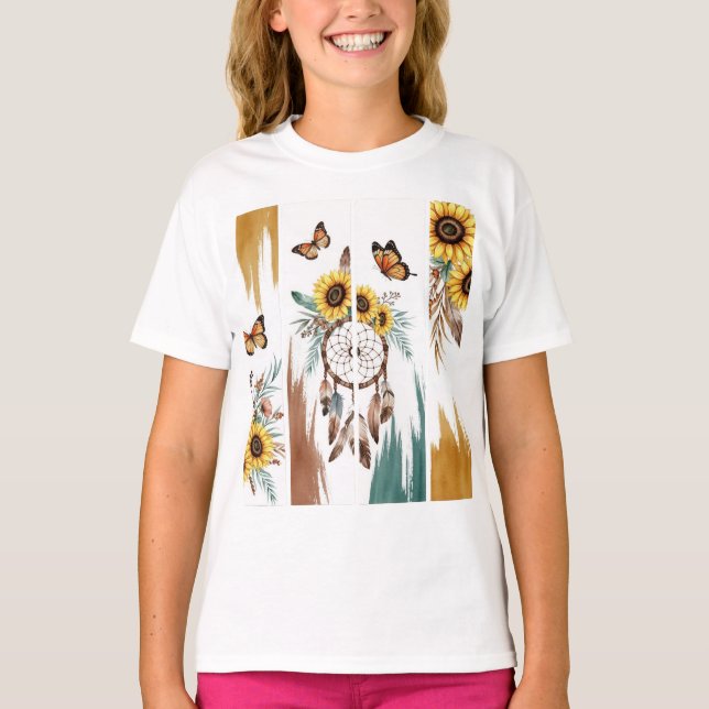 Boho Butterfly Feather Dreamcatcher T - Shirt | Ro (Vorderseite)