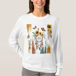 Boho Butterfly Feather Dreamcatcher T - Shirt Ro